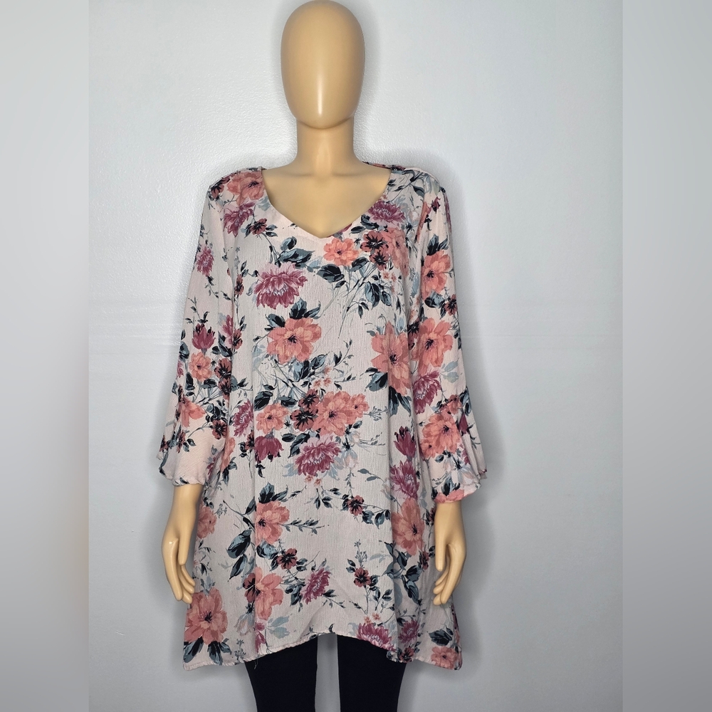 Seven Forty Two Women's Floral V-Neck Dress Size XL